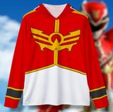 Goseiger Red Ranger Hoodie (Full Print) Super Sentai Custom Lightweight, Breathable, Workout, Pull over, Fitness, Retro