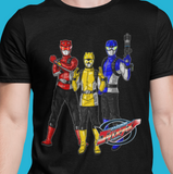 Go Busters team Tee Super Sentai T Shirt Custom Graphic Art Cosplay Shirts Rangers Retro Vintage 90s