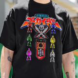 Super Sentai Inspired Gokaiger T shirt featuring all 6 rangers keys and mobilrite phone morpher under logo