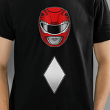 Zyuranger Red Helmet Tee Custom Graphic Art Cosplay Shirts Rangers Retro Vintage 90s