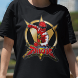 Abaranger Red Tee Custom Graphic Art Cosplay Shirts Rangers Retro Vintage 90s