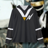 Kakuranger Ninja Black Hoodie (Full Print) Super Sentai Custom Lightweight, Breathable, Workout, Pull over, Fitness, Retro