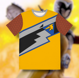 Kyoryuger Gold Tee (Full Print) Super Sentai T Shirt Custom Graphic Art Cosplay Shirts Power Rangers Retro Vintage 90s
