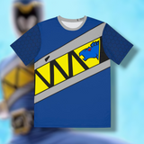 Kyoryuger Blue Tee (Full Print) Super Sentai T Shirt Custom Graphic Art Cosplay Shirts Power Rangers Retro Vintage 90s