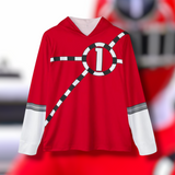 ToQger Red Hoodie (Full Print) Lightweight, Breathable, workout, pull over, fitness Hoodie Super Sentai Custom