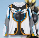 Gozyuger Polar White Ranger Hoodie (Full Print) Super Sentai Custom Lightweight, Breathable, Workout, Pull over, Fitness, Retro