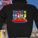 Zyurangers Team Zip Up Hoodie Custom Graphic Art Cosplay Shirts Rangers Retro Vintage 90s