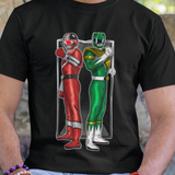 BFF Rangers Tee  Custom Graphic Art Cosplay Shirts Rangers Retro Vintage 90s